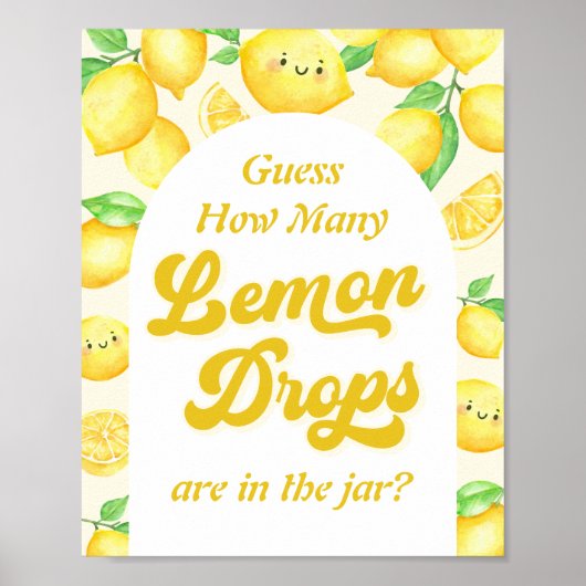 Lemon Babydusche schätzt wie viele Zitronentropfen Poster (Vorne)
