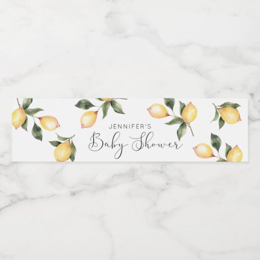 Lemon Babydusche Wasserflaschenetikett (Einzelnes Label)