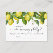 Lemon Babydusche wie groß ist Mama's Bauch Begleitkarte (Vorderseite)