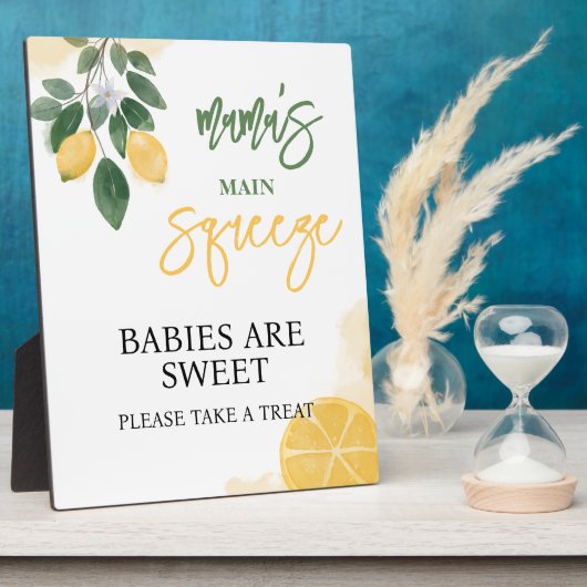 Lemon Babys sind ein Sweet Baby Dusche Schild Fotoplatte (Seite)