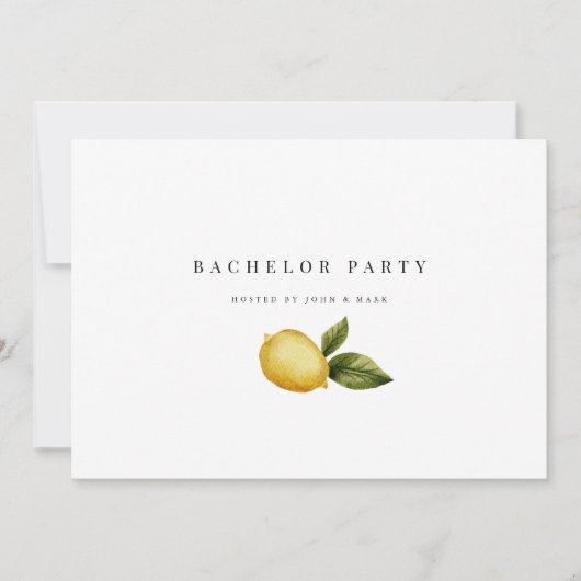 Lemon Bachelor Party Einladungskarte Einladung (Vorderseite)