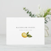 Lemon Bachelor Party Einladungskarte Einladung (Stehend Vorderseite)