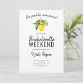 Lemon Bachelorette Wochenende Einladung (Stehend Vorderseite)