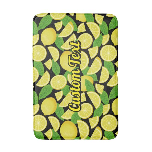 Lemon Background Badematte (Vorderseite Vertikal)