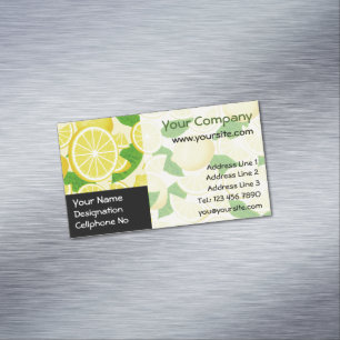 Lemon Background Business Card Magnet