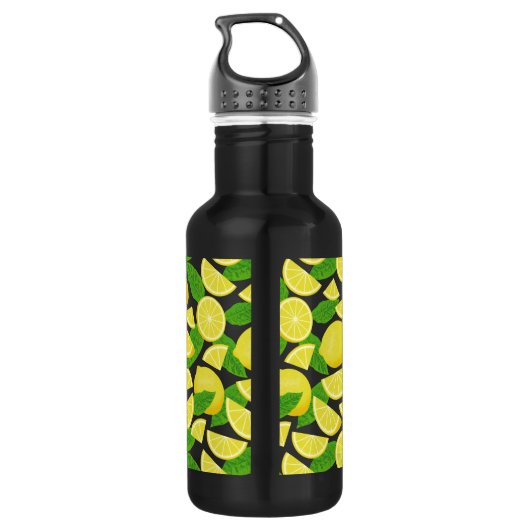 Lemon Background Edelstahlflasche (Rückseite)