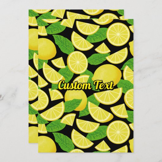 Lemon Background Einladung (Vorne/Hinten)