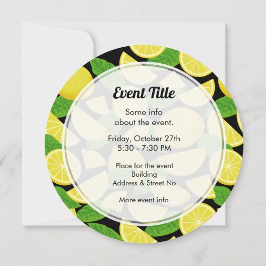Lemon Background Einladung (Rückseite)