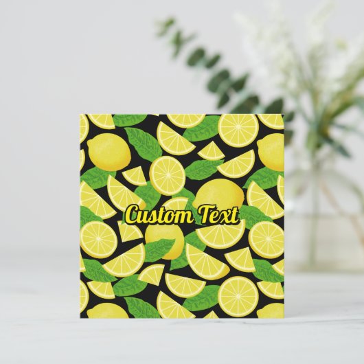 Lemon Background Einladung (Stehend Vorderseite)