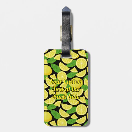 Lemon Background Gepäckanhänger (Rückseite vertikal)
