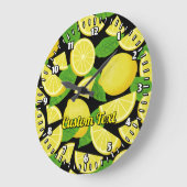Lemon Background Große Wanduhr (Winkel)