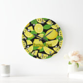 Lemon Background Große Wanduhr (Zuhause)