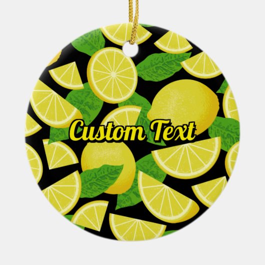 Lemon Background Keramik Ornament (Vorne)
