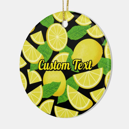 Lemon Background Keramik Ornament (Links)