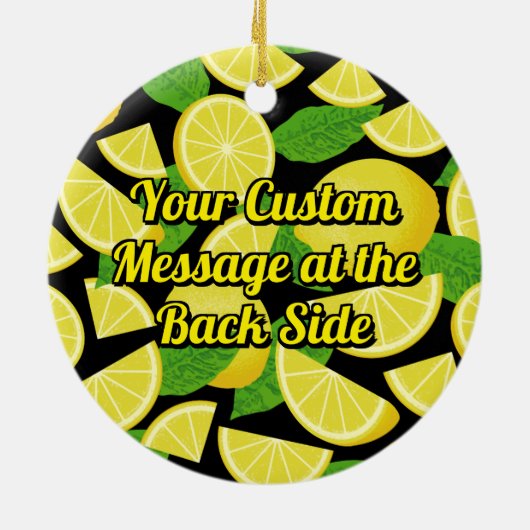 Lemon Background Keramik Ornament (Hinten)