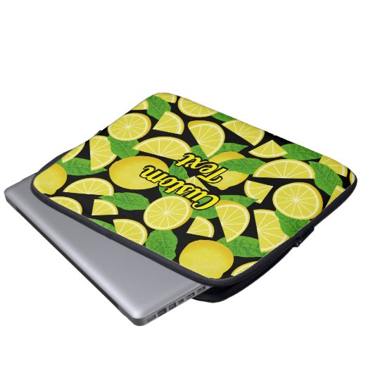 Lemon Background Laptopschutzhülle (Vorne Knopf)