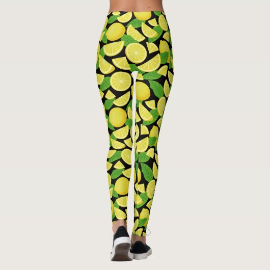 Lemon Background Leggings (Rückseite)