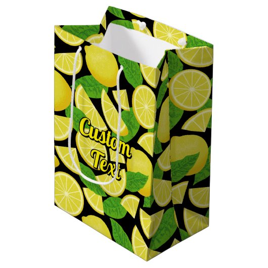 Lemon Background Mittlere Geschenktüte (Vorderseite Schrägansicht)