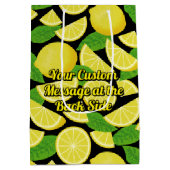 Lemon Background Mittlere Geschenktüte (Rückseite)