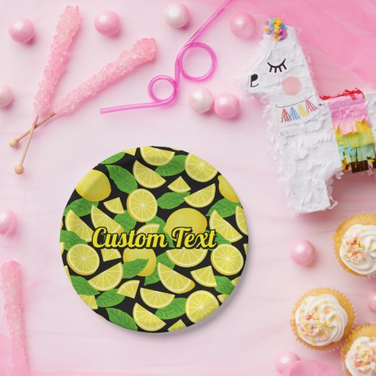 Lemon Background Pappteller (Party)
