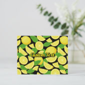 Lemon Background Postkarte (Stehend Vorderseite)