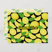 Lemon Background Postkarte (Vorne/Hinten)