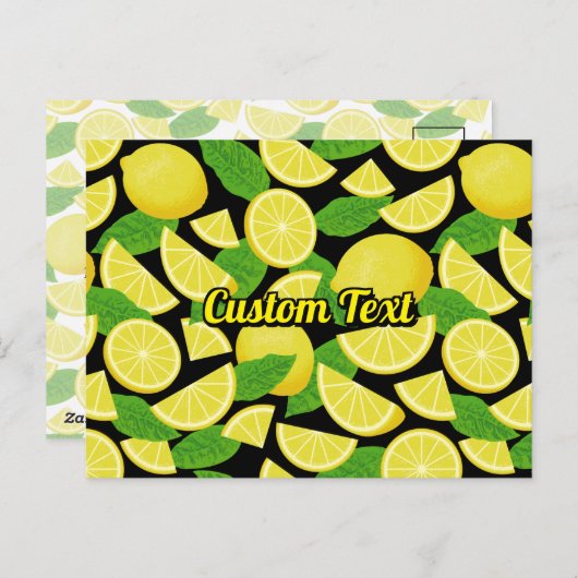 Lemon Background Postkarte (Vorne/Hinten)