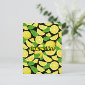 Lemon Background Postkarte (Stehend Vorderseite)
