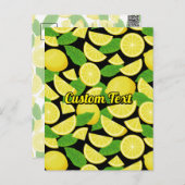 Lemon Background Postkarte (Vorne/Hinten)