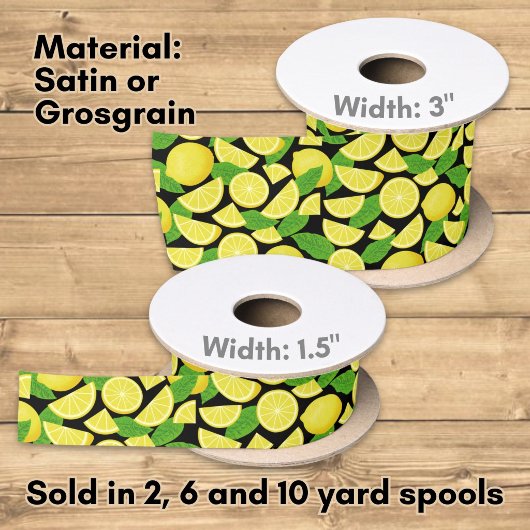 Lemon Background Satinband