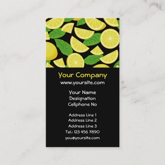 Lemon Background Visitenkarte (Vorderseite)