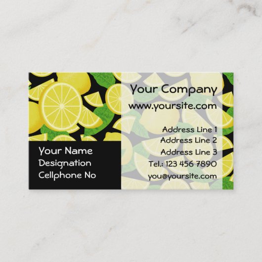 Lemon Background Visitenkarte (Vorderseite)
