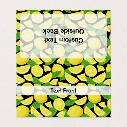 Lemon Background Visitenkarten (Außenseite Aufgefaltet)