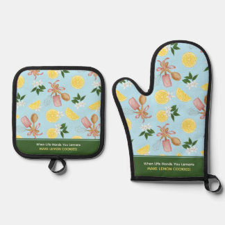 Lemon Backmuster Ofenhandschuh & Topflappen-Set