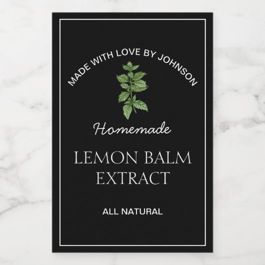 Lemon Balm Extract Label Weinetikett (Einzelnes Label)