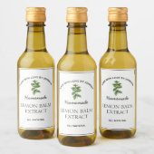 Lemon Balm Extract Label Weinetikett (Flaschen)