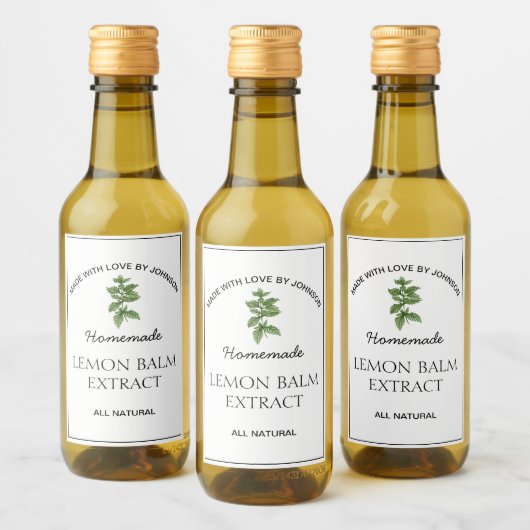 Lemon Balm Extract Label Weinetikett (Flaschen)