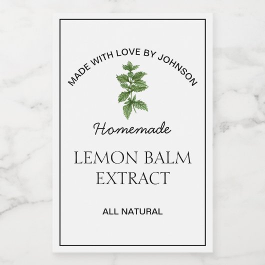 Lemon Balm Extract Label Weinetikett (Einzelnes Label)
