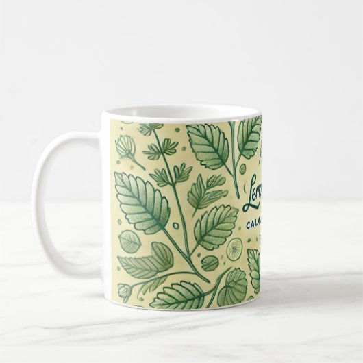 Lemon Balm Tee Design AI Art Kaffeetasse (Links)