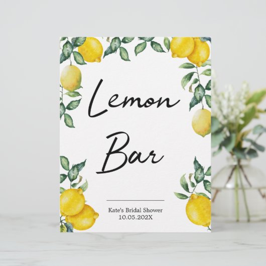Lemon Bar lemons Zeichen personalisiert (Stehend Vorderseite)