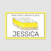 Lemon Bars Squares Bake Sale Cookie Bäckerei Namensschild (Vorderseite)