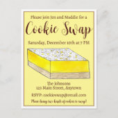 Lemon Bars Squares Bake Sale Cookie Swap Konditore Einladungspostkarte (Vorderseite)