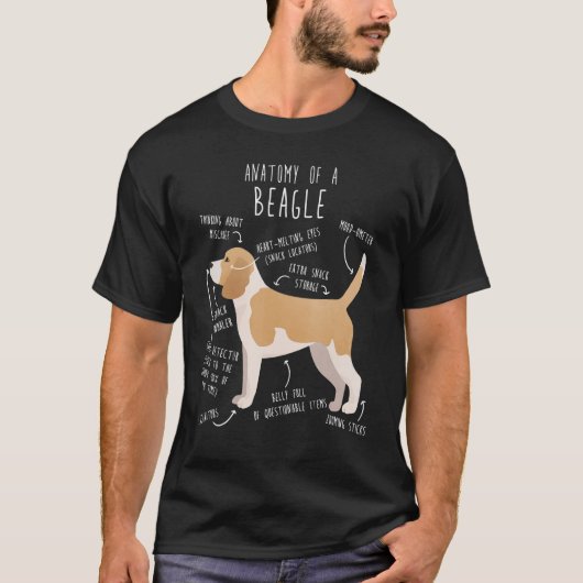 Lemon Beagle Hund Anatomie Niedlich Hunde Mama Hun T-Shirt (Vorderseite)