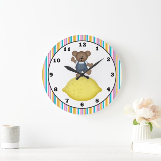 Lemon Bear Kitchen Clock Große Wanduhr (Zuhause)