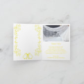 Lemon Bells Scrollwork Design Wedding Dankeskarte (Innenseite)
