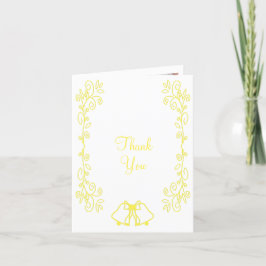 Lemon Bells Scrollwork Design Wedding Dankeskarte