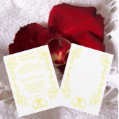 Lemon Bells Scrollwork Design Wedding Einladung