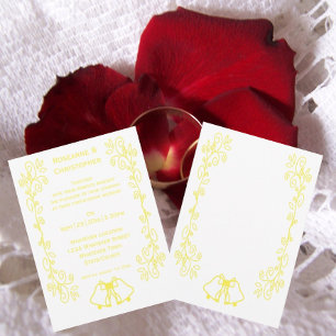 Lemon Bells Scrollwork Design Wedding Einladung