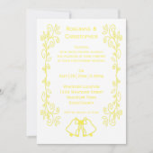 Lemon Bells Scrollwork Design Wedding Einladung (Vorderseite)