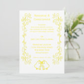 Lemon Bells Scrollwork Design Wedding Einladung (Stehend Vorderseite)